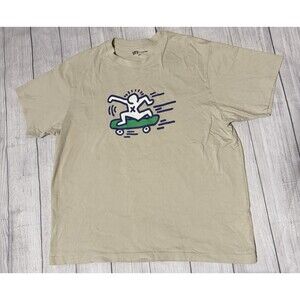 UT Archive Uniqlo Keith Haring Skateboarding Skate T-shirt Beige Size 2XL Rare